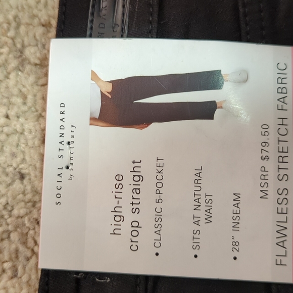 Sanctuary Social Standard High Rise Crop Straight Raw Hem Jeans - Picture 9 of 11